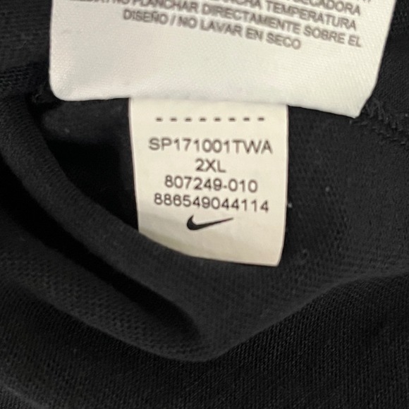 Nike Black Long Sleeve Hooded T Shirt Size XXL Cotton Made in Malaysia *Stain - Picture 6 of 11